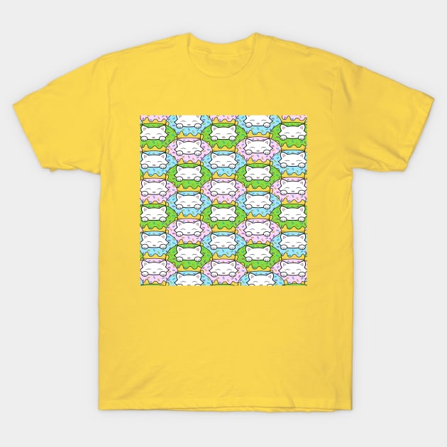 Little cute cats eating yummy donuts T-Shirt by Purrfect